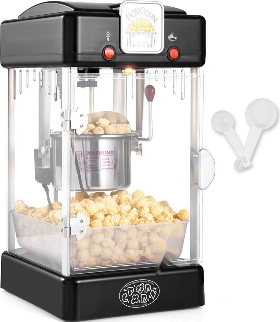 Popcornmaschine - 300W - 2,5oz - tragbarer Popcornautomat - Kinoqualität - schwarz