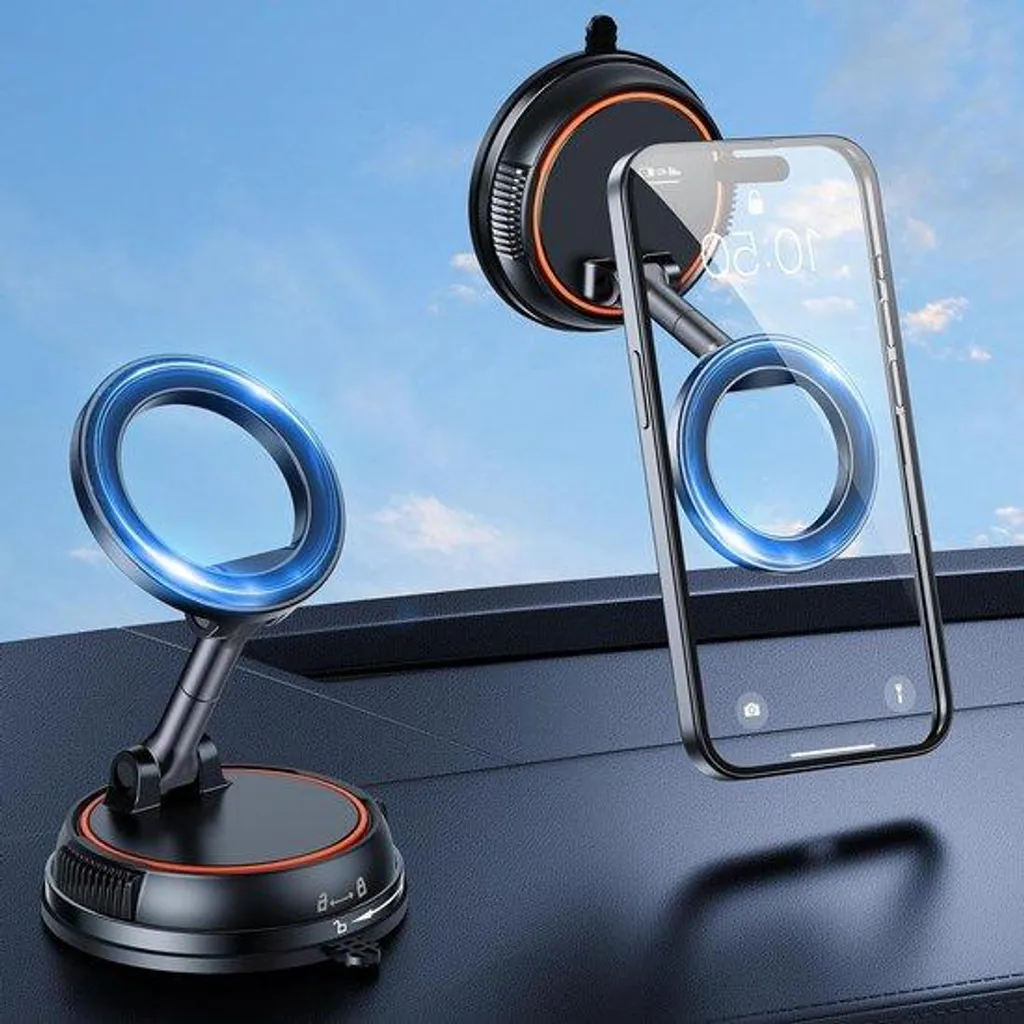 Support voiture magnétique anti-vibration à ventouse pour iPhone métal