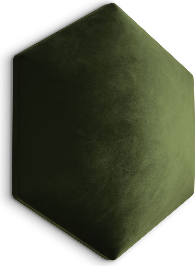 Muralo Polsterpaneel HEXAGON Wandpolster Wandkissen Bettkopfteil Wandpaneel Magic Velvet Khaki 2295 26cm x 30cm