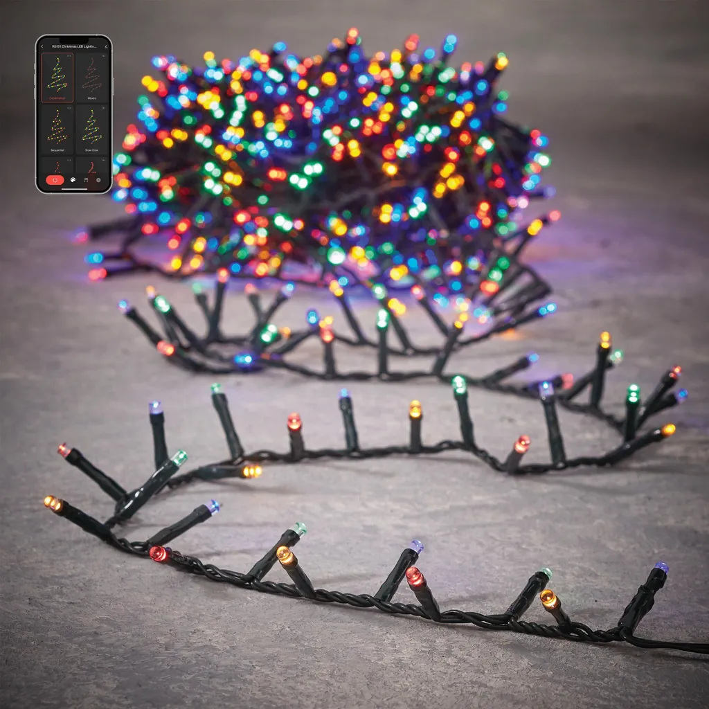 Grande Guirlande Serpent 20m - 1000 LED Multicolore pour Jardin et Fête