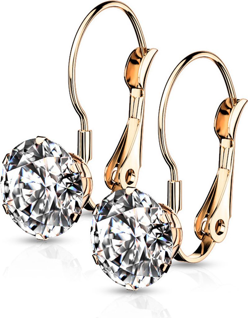 Ohrhänger mit Zirkonia Rosegold aus Edelstahl Damen