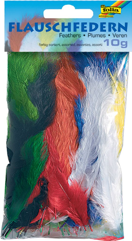 folia Flauschfedern 100 g farbig sortiert