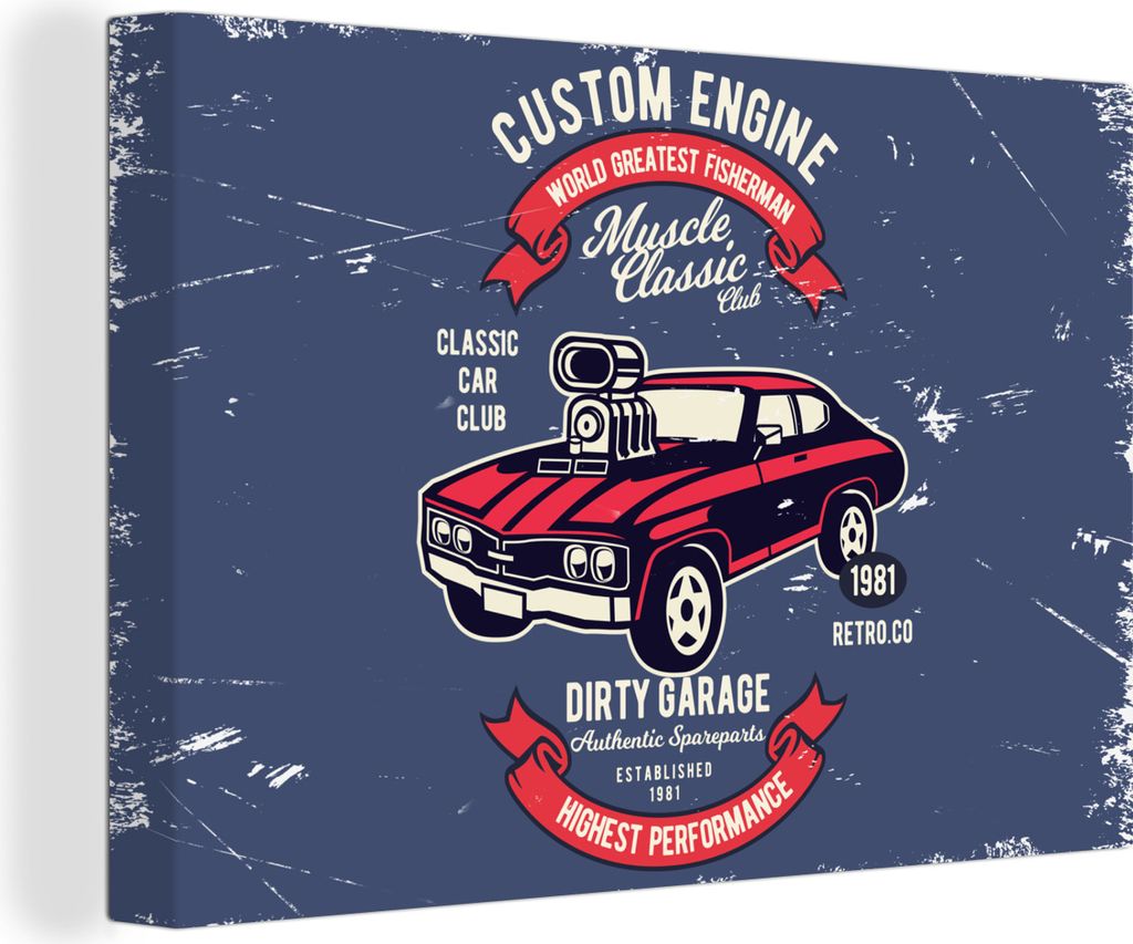 OneMillionCanvasses - Leinwandbilder - 140x90 cm, Auto - Motorrad - Oldtimer - Zitat, Wandbilder Kunstdruck Wanddekoration