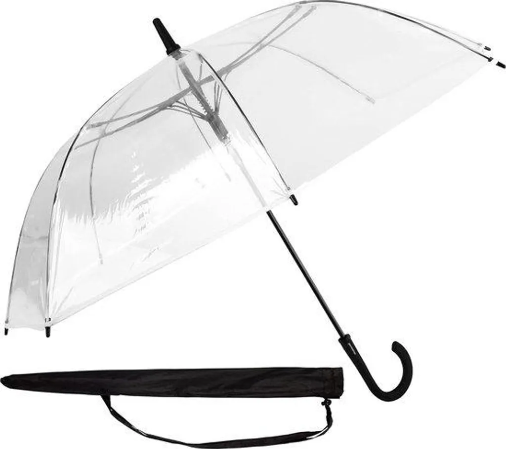 Petit parasol de ville transparent Ø 101 cm pour pluie et visibilité