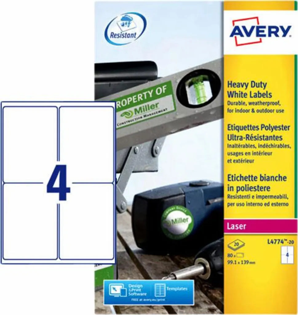 Offerta Etichette Zweckform L4774 Plastica Permanente - 80 Pezzi