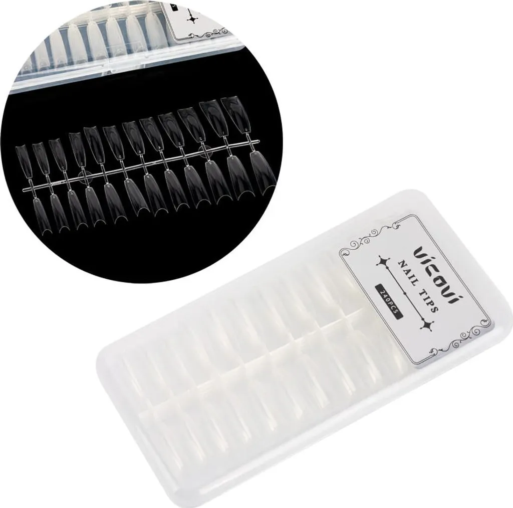 Pointes de Ballerine Claires sans Poche PH-59, 240 Faux Ongles Pro
