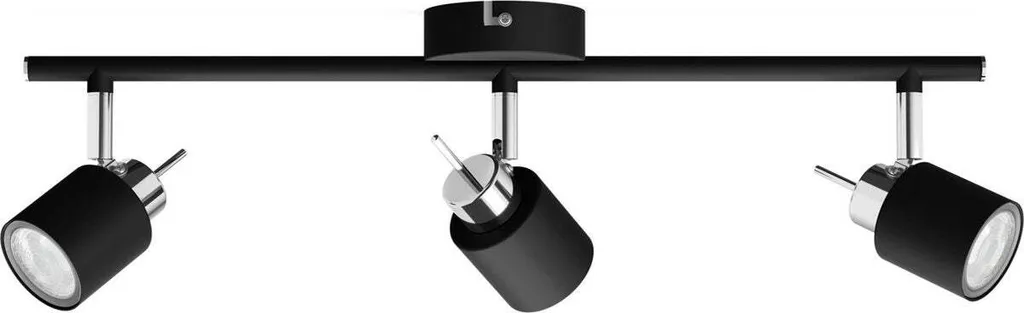 Philips Meranti Projecteur de Plafond à 3 Flammes Noir Style Industriel