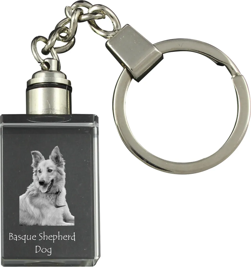 Portachiavi Luminoso Cane Pastore Basco | Gadget Personalizzato Art-Dog