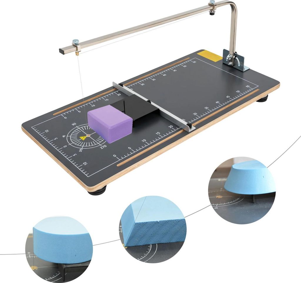 Heißdraht Styroporschneider - Schneidetisch - 220V 24W - Höhe 20 cm - Breite 55 cm - Winkel 0–45° - 50–300°C - Heizdraht 3 m