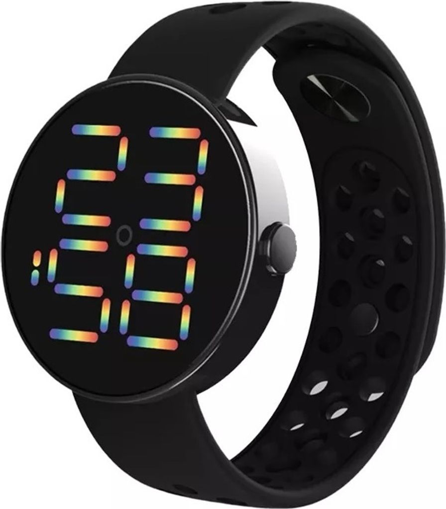Round Silikonuhr Schwarz – Stylische und leichte Digitaluhr für jeden Anlass KP22392