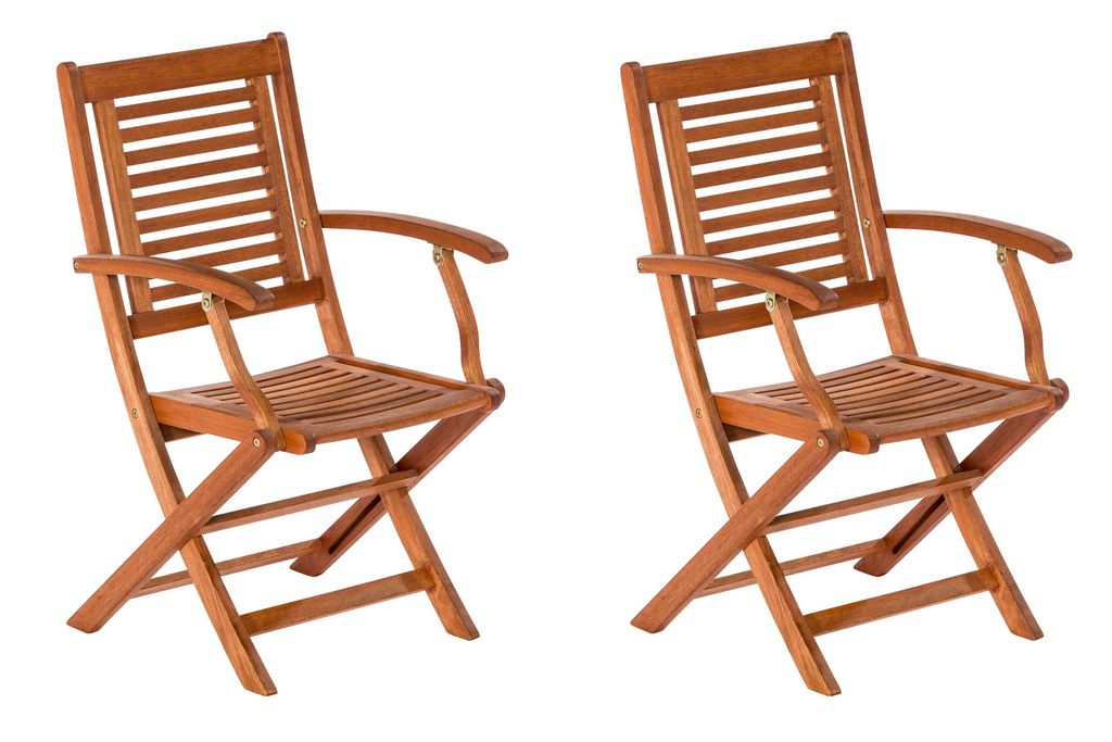 Merxx Gartensessel Cordoba 2er Set, klappbar - Eukalyptus Produktbild 