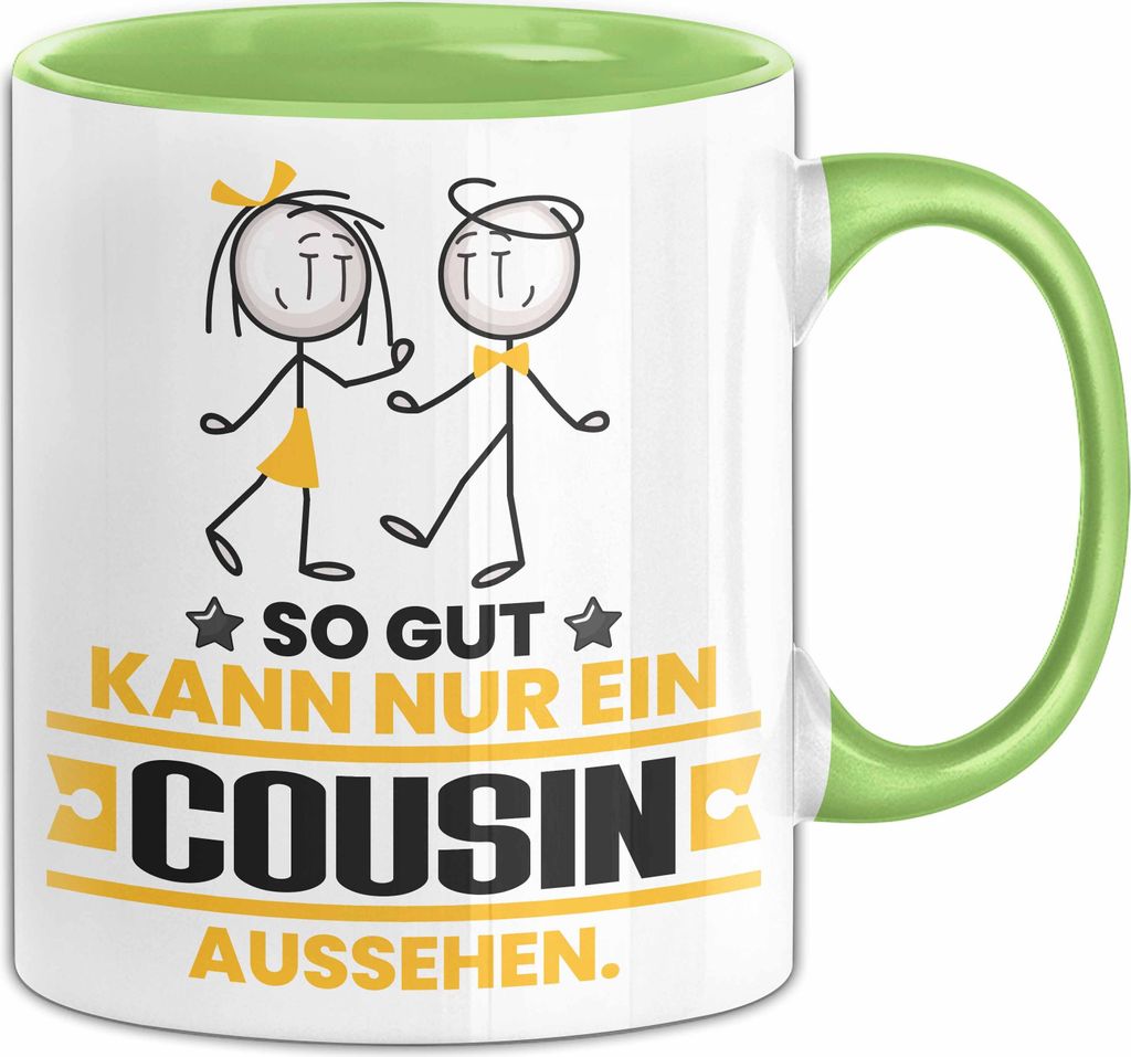 Cousin Geschenk Tasse So Gut Kann Nur Ein Cousin Aussehen Geschenkidee Kaffee-Becher (Grün)