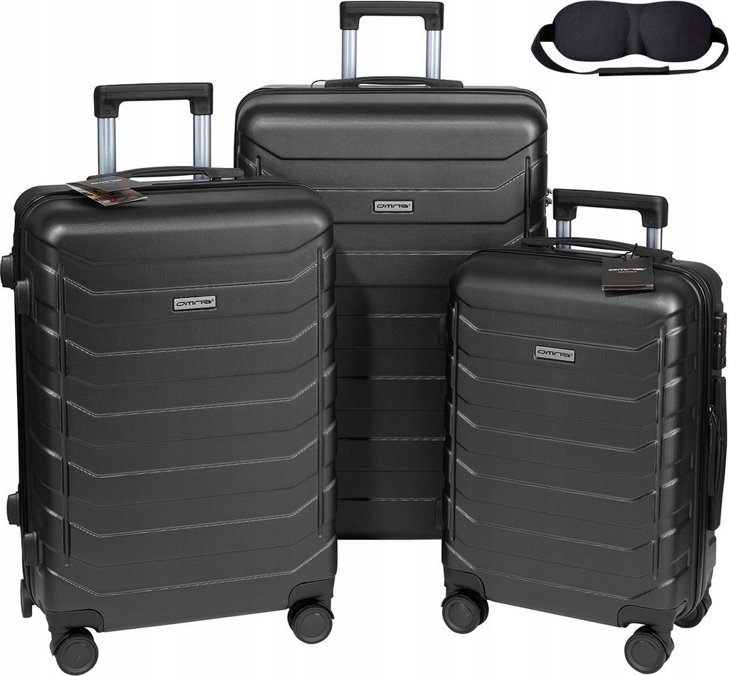 OMNA | 3-in-1 Koffer auf Rollen Set - Schwarz - Leicht, Produktbild 