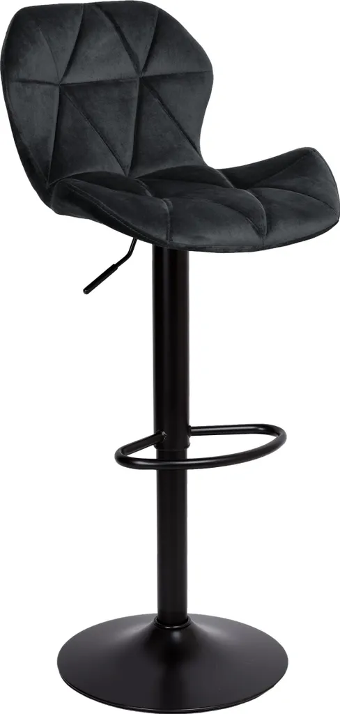 Tabouret de cuisine ajustable Sevilla Noir Velvet pour îlot central