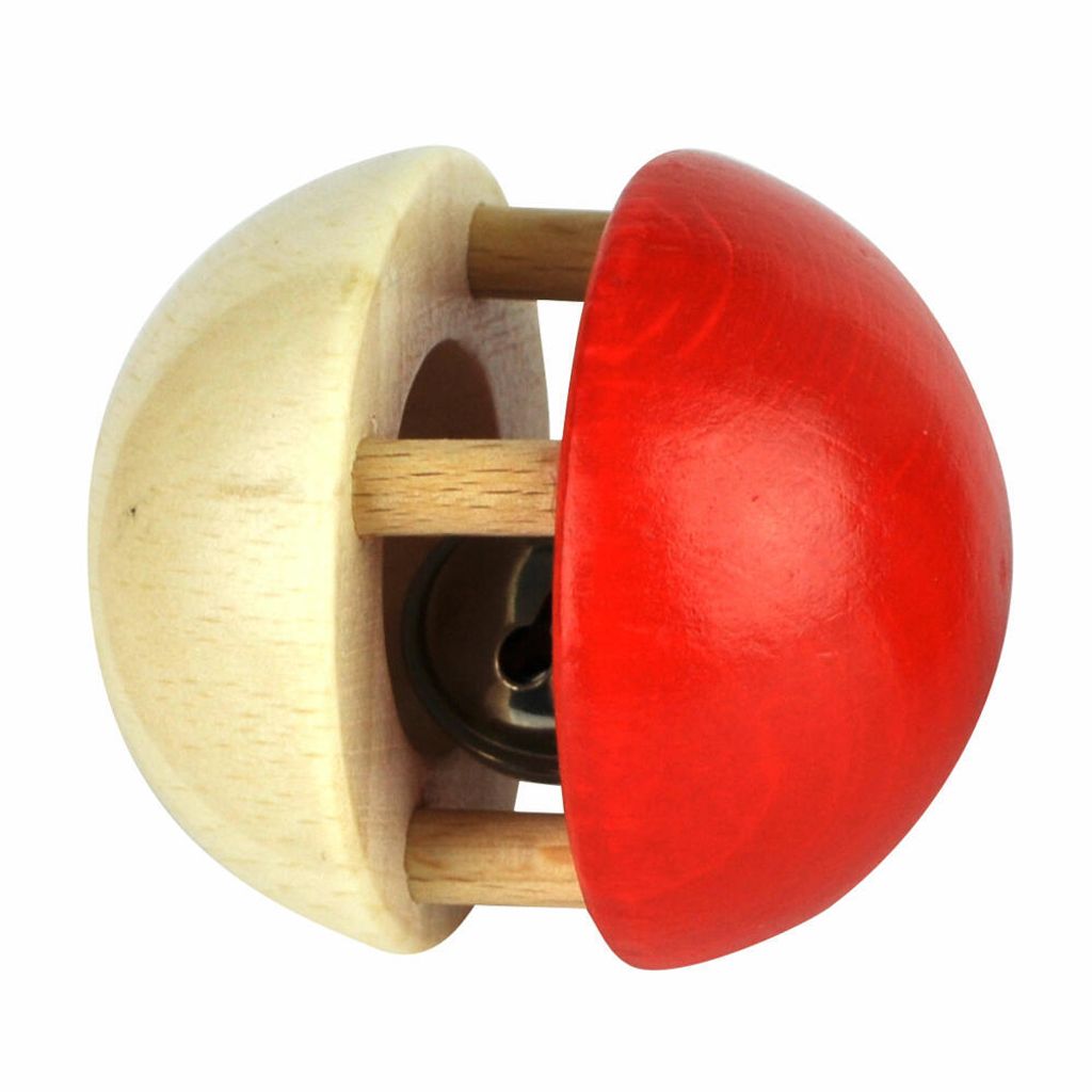 Voggenreiter Music For Kids Premium Kugel-Glöckchen Beady, Rassel, Klangspielzeug, Holzklangspielzeug, Rot / Braun, 1122