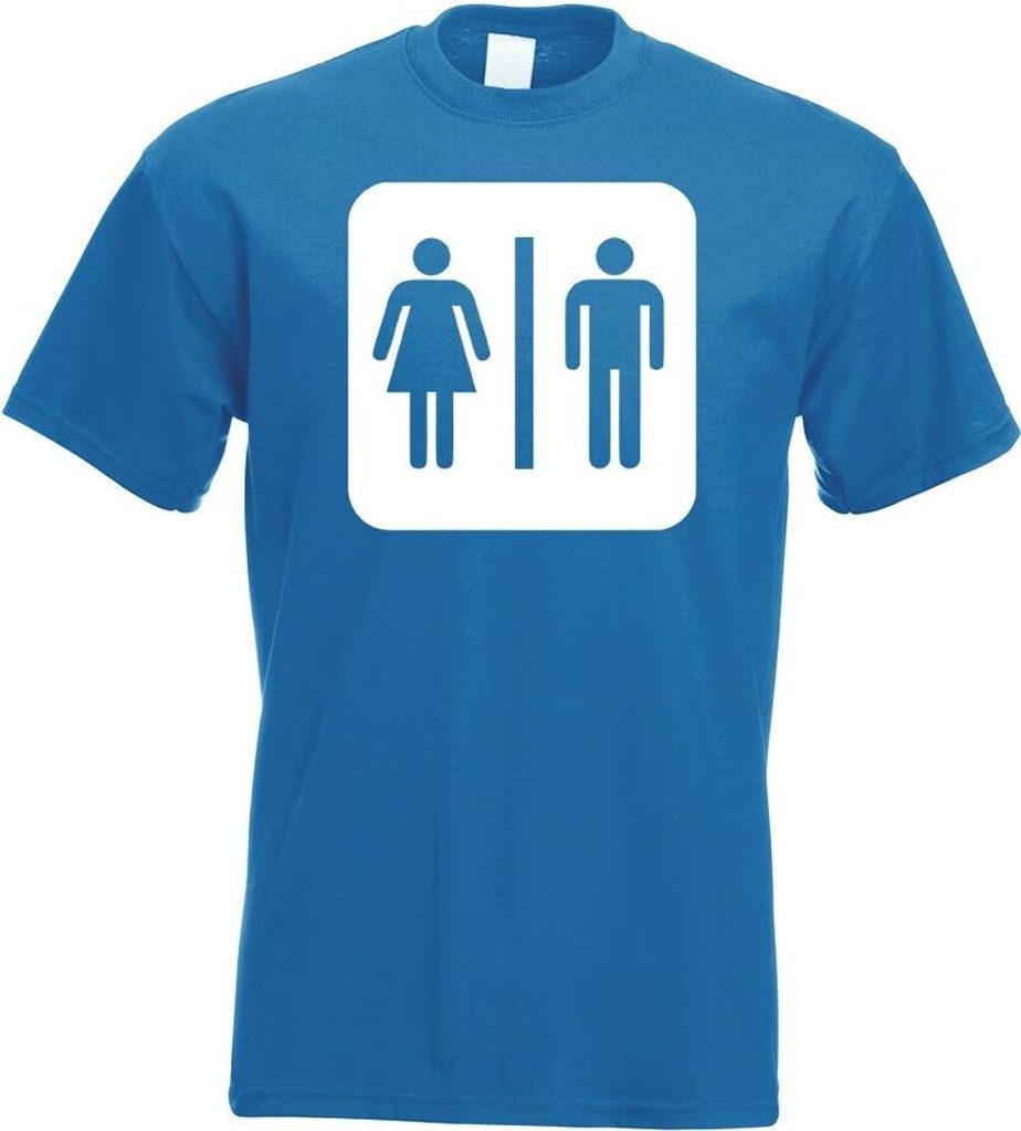 Kiwistar - T-Shirt - royal - WC Toilette Piktogramme Herren Funshirt Bedruckt Design Sprüche Spruch Motive - mit Motiv Bedruckt - Funshirt Design ...