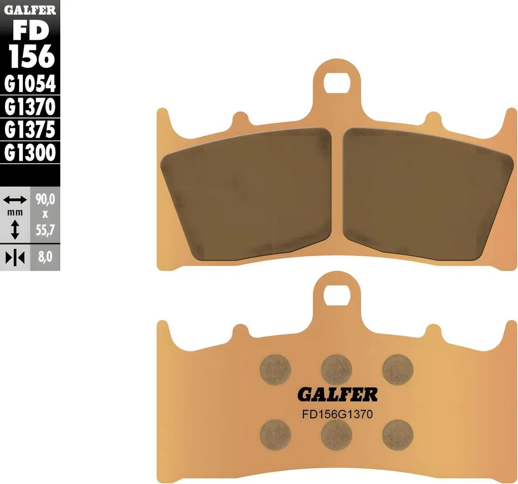 Plaquettes de frein Galfer FD156G1370 en métal fritté pour Suzuki GSX