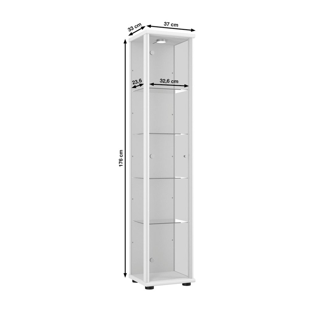 VR-Wohnideen sklenená skrinka v bielej farbe (176x37x33 cm) Obrázok produktu 2