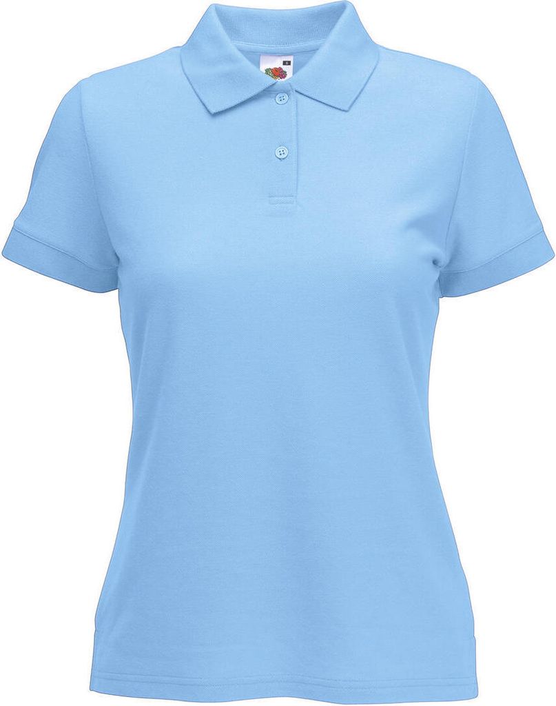 Fruit of the Loom 63-212-0 | Lady-Fit 65/35 Damen Poloshirt - Farbe: Sky Blue - Größe: XS