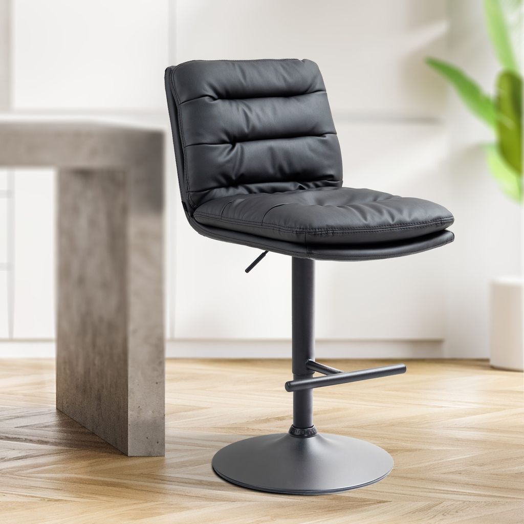 Barhocker HLO-CP246 Kunstleder schwarz schwarz