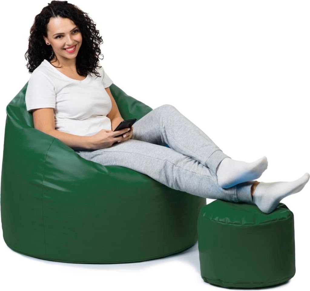 sunnypillow Premium XXL Sitzsack mit Hocker Riesensitzsack Outdoor & Indoor mit 320L Styropor Füllung Sessel für Kinder & Erwachsene Sitzkissen S...