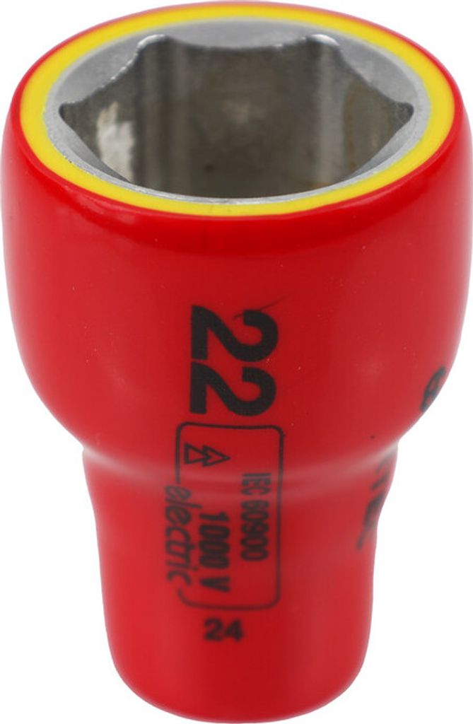 WETEC Sechskant-Steckschlüssel-Einsatz, 3/8", Größe 22 mm, 1000 V (Stecknuss)