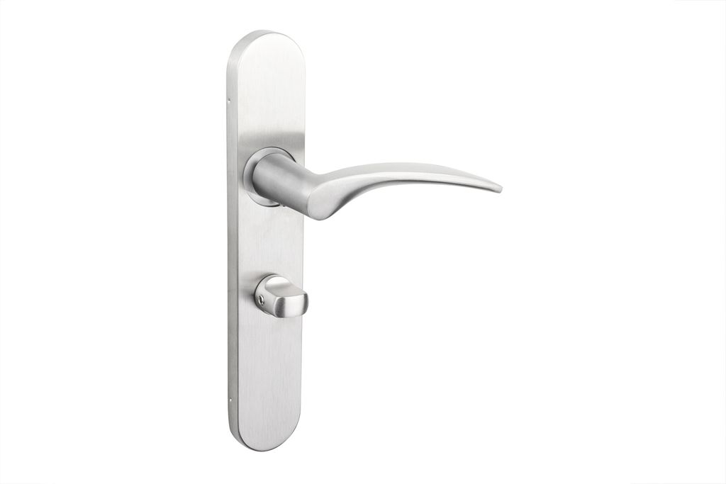Lavuzo Türgriff Lodini Edelstahl mit abgerundetem Schild WC63/8 Badezimmerschloss - Pro Set