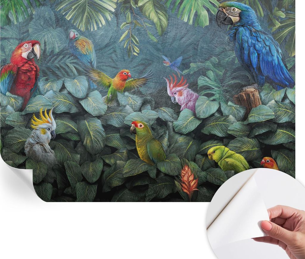 Selbstklebende Wandtapete - Dekorative Tapete für Wohnzimmer - Klebefolie für Wandbilder - Tapetenfolie für Wanddekoration - 152x104 cm - Exotis...
