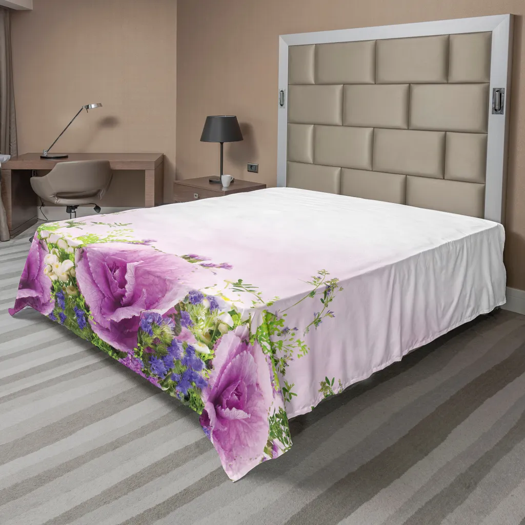 Drap de lit pour chambre parentale à fleurs - Confort Doux 275x260 cm