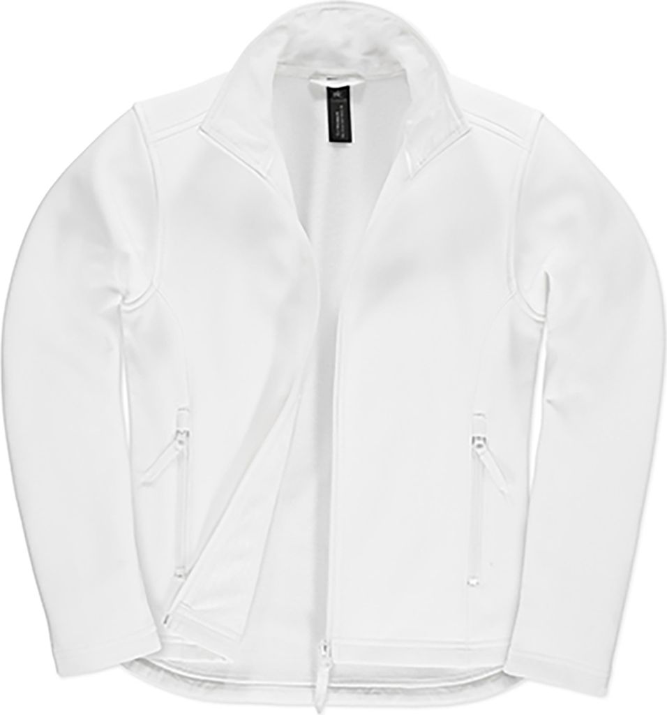 B&C Damen Softshell Jacke Stehkragen Übergangsjacke Freizeit Outdoor, Größe:2XL, Farbe:White/White