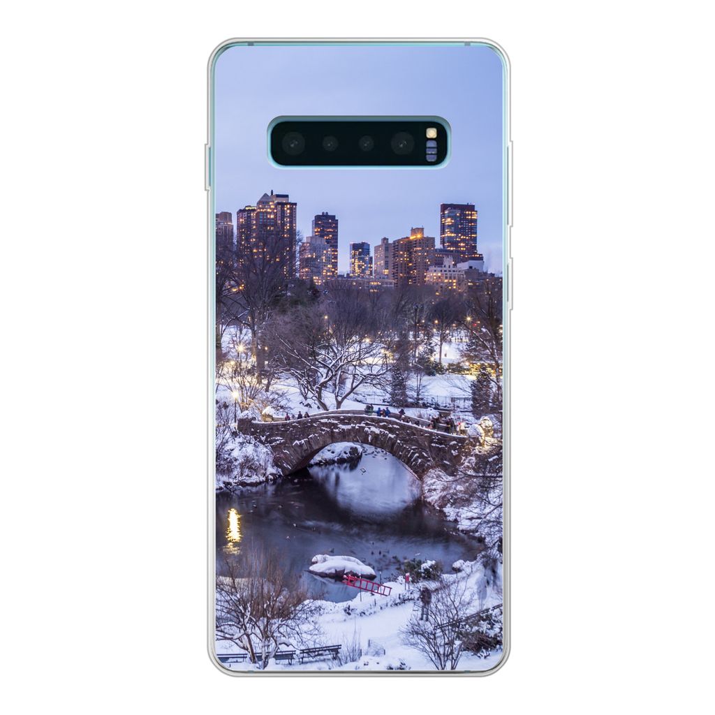 MuchoWow Handyhülle Schutzhülle Hülle für Samsung Galaxy S10 Lite New York - Central Park - Winter Silikon Softcase Handy Hülle - Schutz