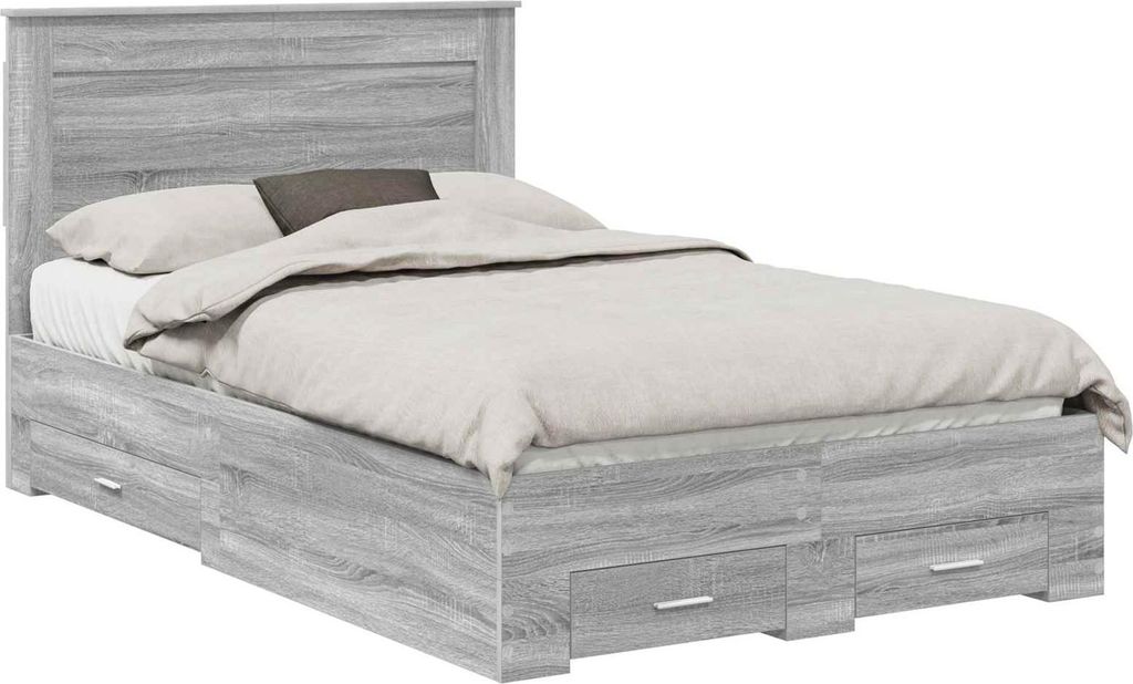 vidaXL Bettgestell mit Schubladen mit Kopfteil Holzwerkstoff