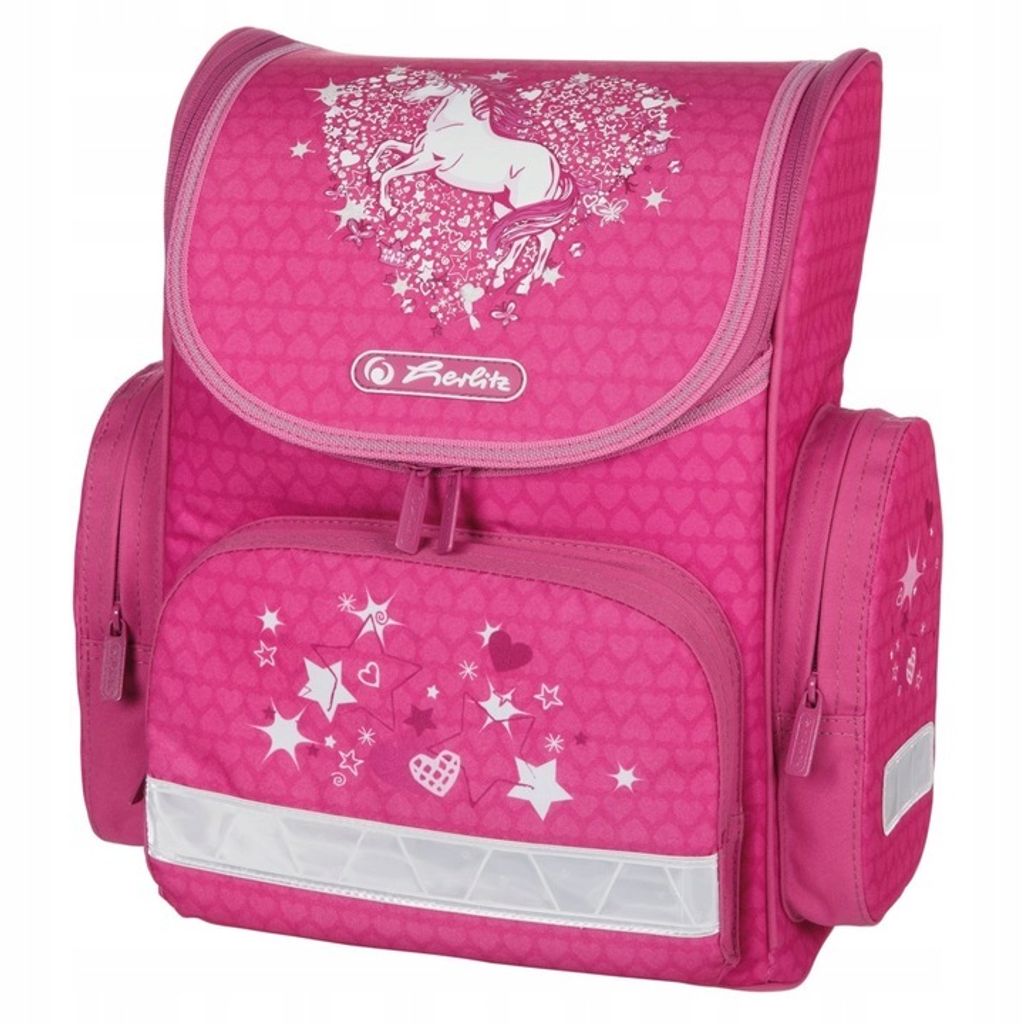 HERLITZ Schulrucksack Mädchen Jungen Teenager Motiv UNICORN Rucksack Tasche EINHORN rosa