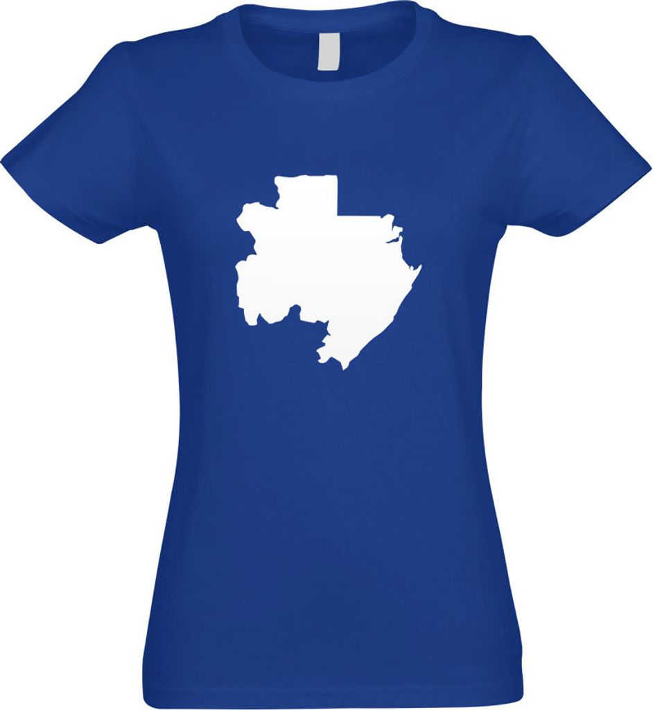 Kiwistar - T-Shirt tailliert - Damen - royal - Gabun Umriss Kontur - mit Motiv Bedruckt - Funshirt Design - Sport - Freizeit - Damen - S