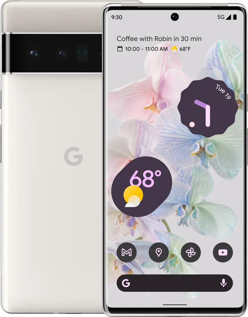 Google Pixel 6 Pro 128 Go Blanc Nuageux : Sécurité et Batterie Durable