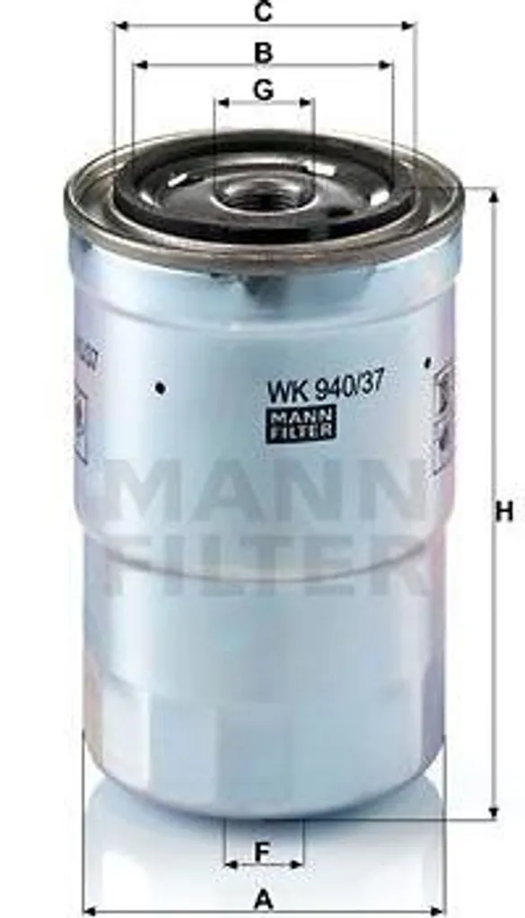 Filtre à carburant MANN-FILTER WK 940/37 compatible avec Pajero ME132526