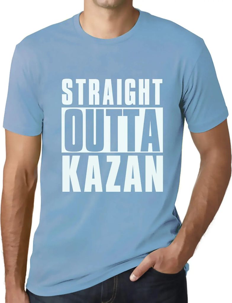 Herren Grafik T-Shirt Straight Outta Kazan Öko-Verantwortlich Vintage Jahrgang Kurzarm Lustige Druck Geburtstag Geschenk Mann