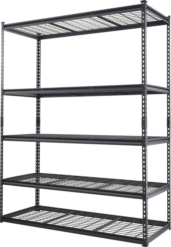 Storage Shelving Unit, 5-Tier Adjustable, 2000 lbs Capacity, Heavy Duty Garage Shelves Metal Organizer Wire Rack, Black, 60" L x 24" W x 78" H for ...
