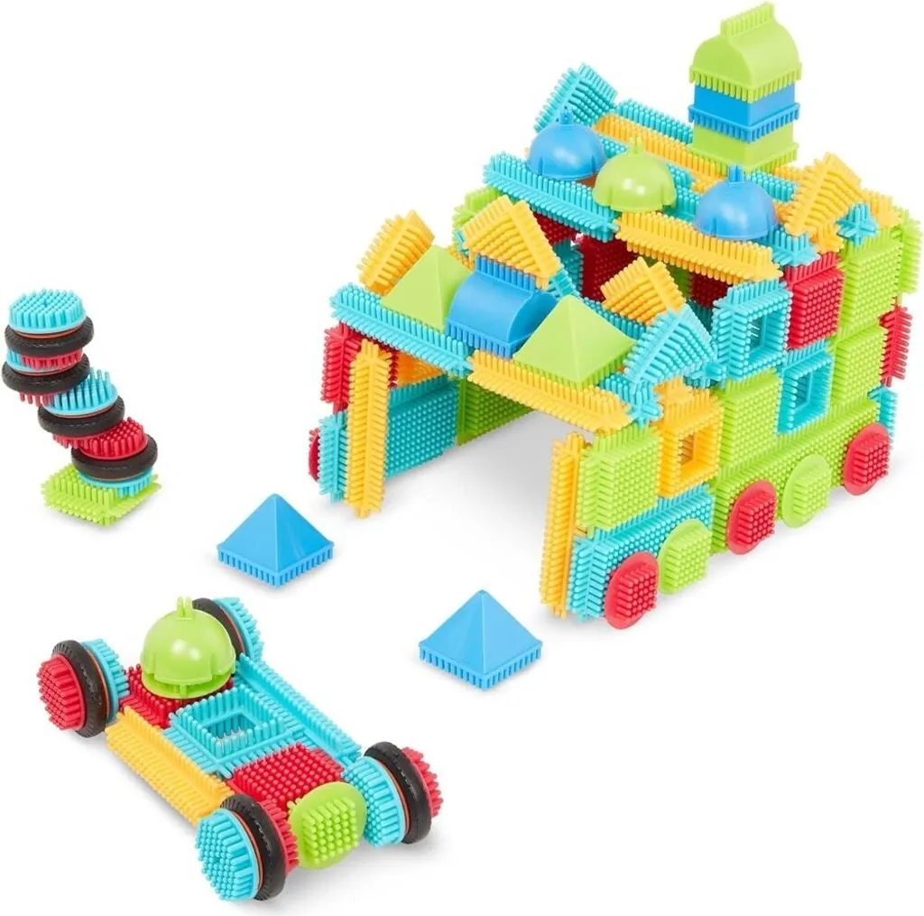Blocs à poils 112 pièces multicolores, construction souple et flexible