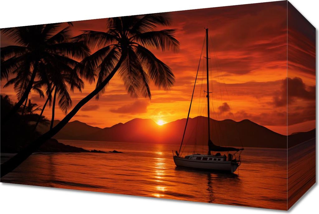 Bild 30x20cm Tropischer Sonnenuntergang