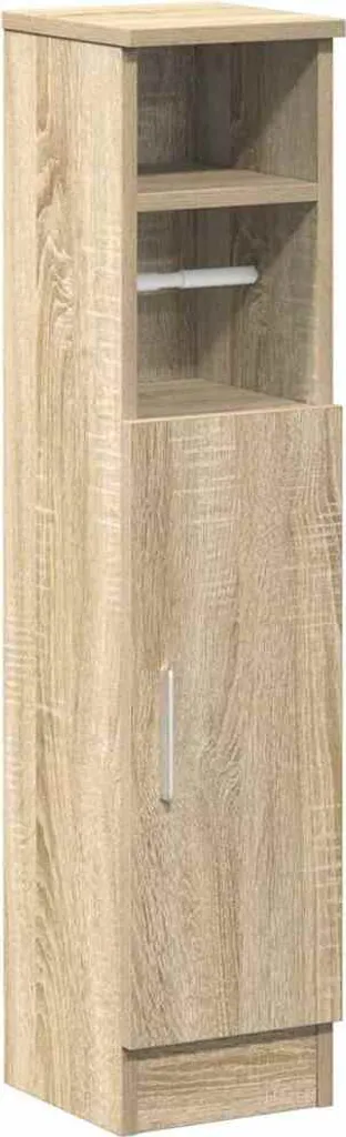 Armoire de toilette pour petits espaces chêne Sonoma 20,5cm à roulettes