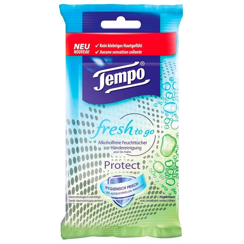 Tempo, Fresh To Go Protect Chusteczki, 10 sztuk (PRODUKT Z Zdjęcie produktu 