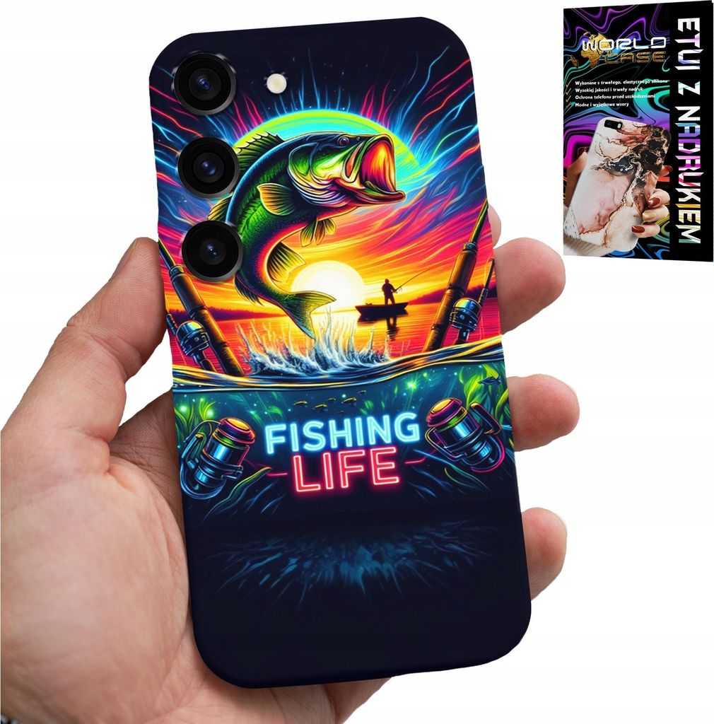 Fall Für Samsung Galaxy S23 Plus - Fischerei Muster Fischerei Fischerei Fischerei Rücken