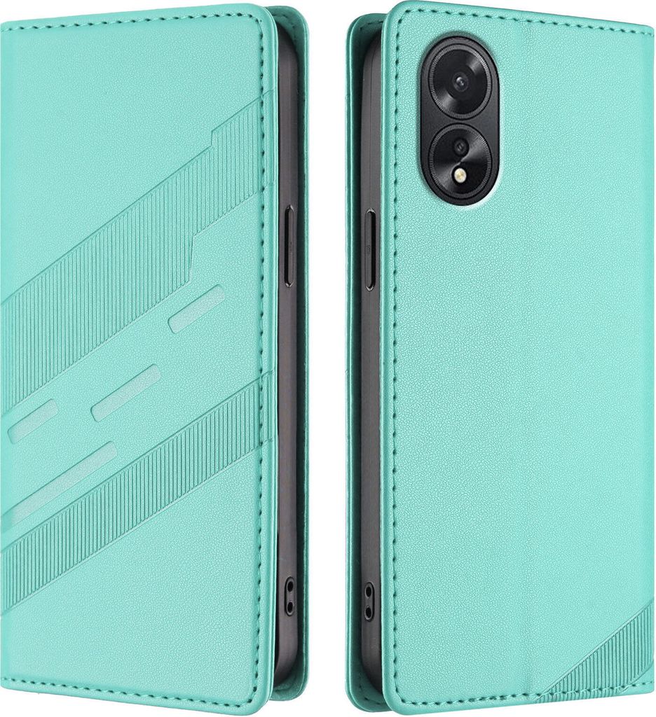 Hülle für Oppo A38 / A18 4G, Kunstleder Brieftaschen Handyhülle mit Kartenfach und Standfunktion Türkis