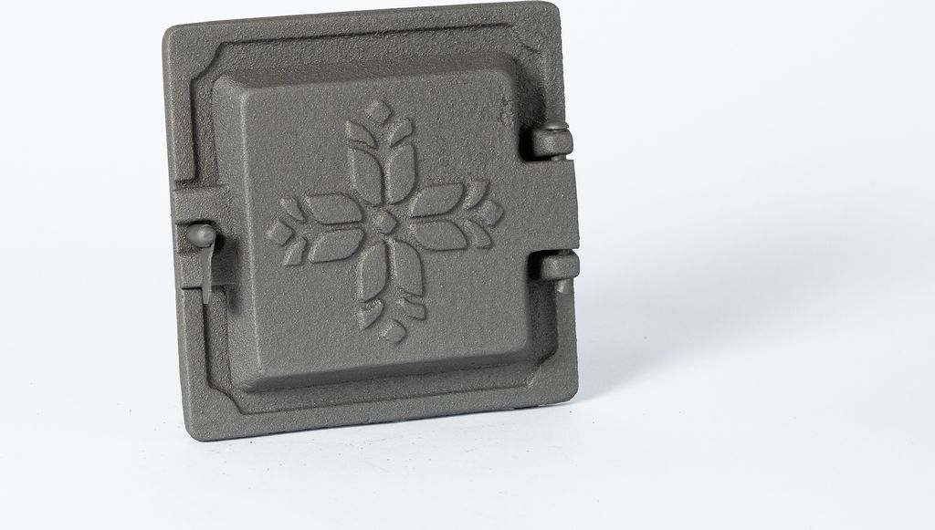 SEZAM - 15 x 15 - Gusseisen Tür für Brotbackofen, Pizzaofen, Räucherofen für Haus oder Garten, Kachelofen, Ofentür, Räuchereitür, Kamintür