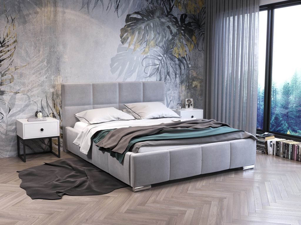 Polsterbett SARA mit Behälter 160x200 cm Jasmine 90
