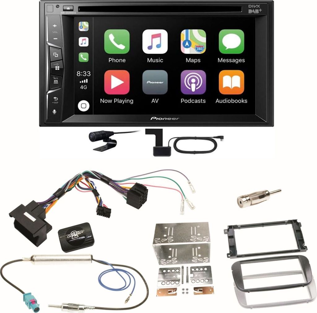 Pioneer AVH-Z3200DAB Carplay DAB Einbauset für Ford Focus Mondeo S-Max Galaxy
