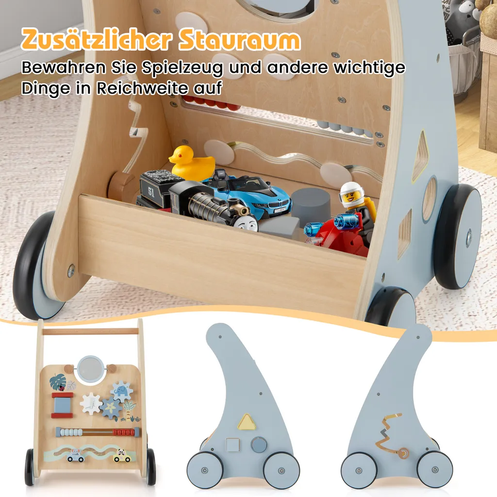 Chariot marche bébé stable en bois pour éviter les chutes et bascules