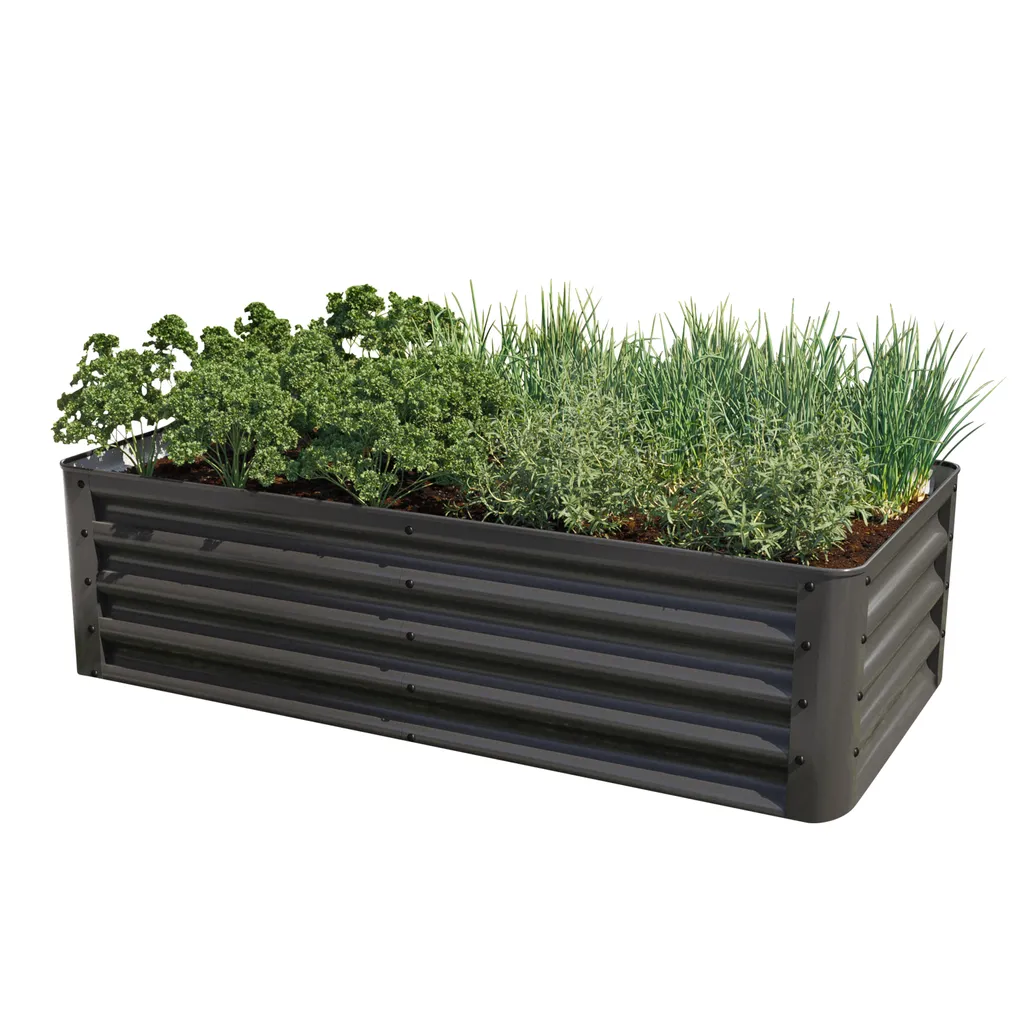 Carré potager LUCA en acier robuste 120 cm, résistant aux intempéries
