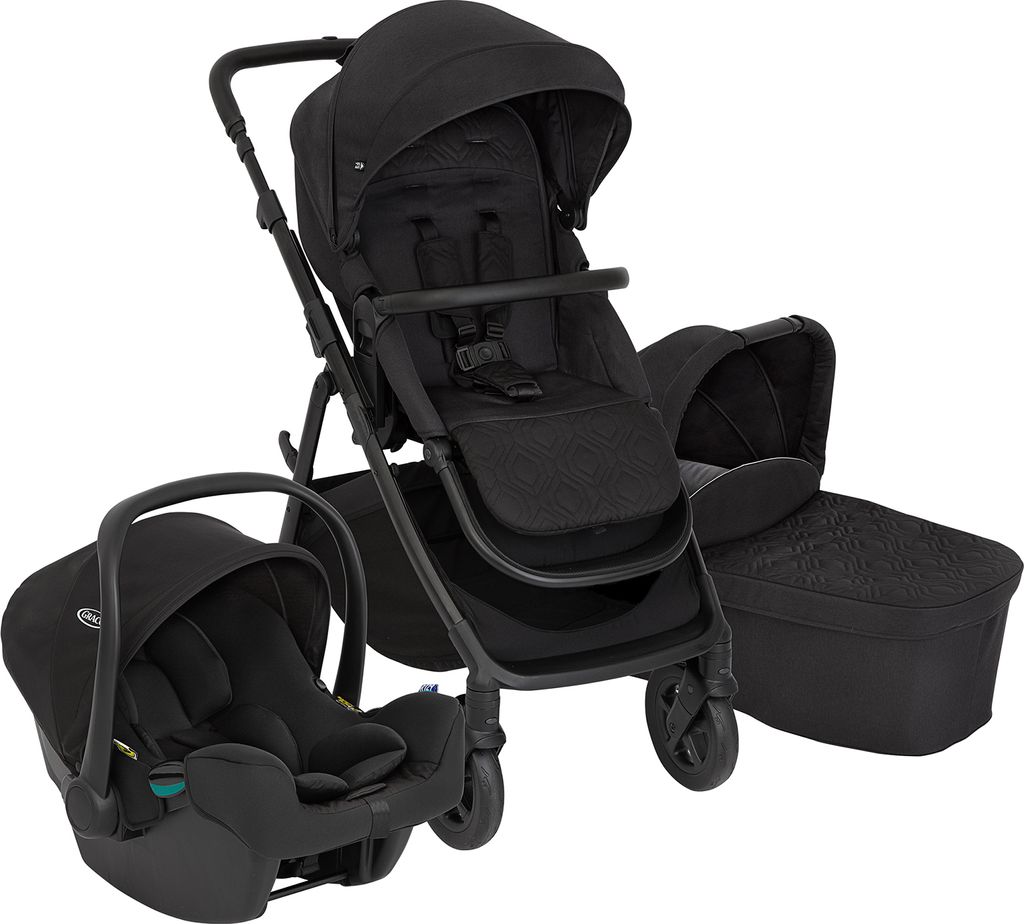 Graco Near2Me DLX 3in1 Kinderwagen-Set, inkl. Babywanne (0-9 kg) und Babyschale (40-75 cm), bis 22 kg, rückwärts, vorwärts, kompakt gefaltet,...